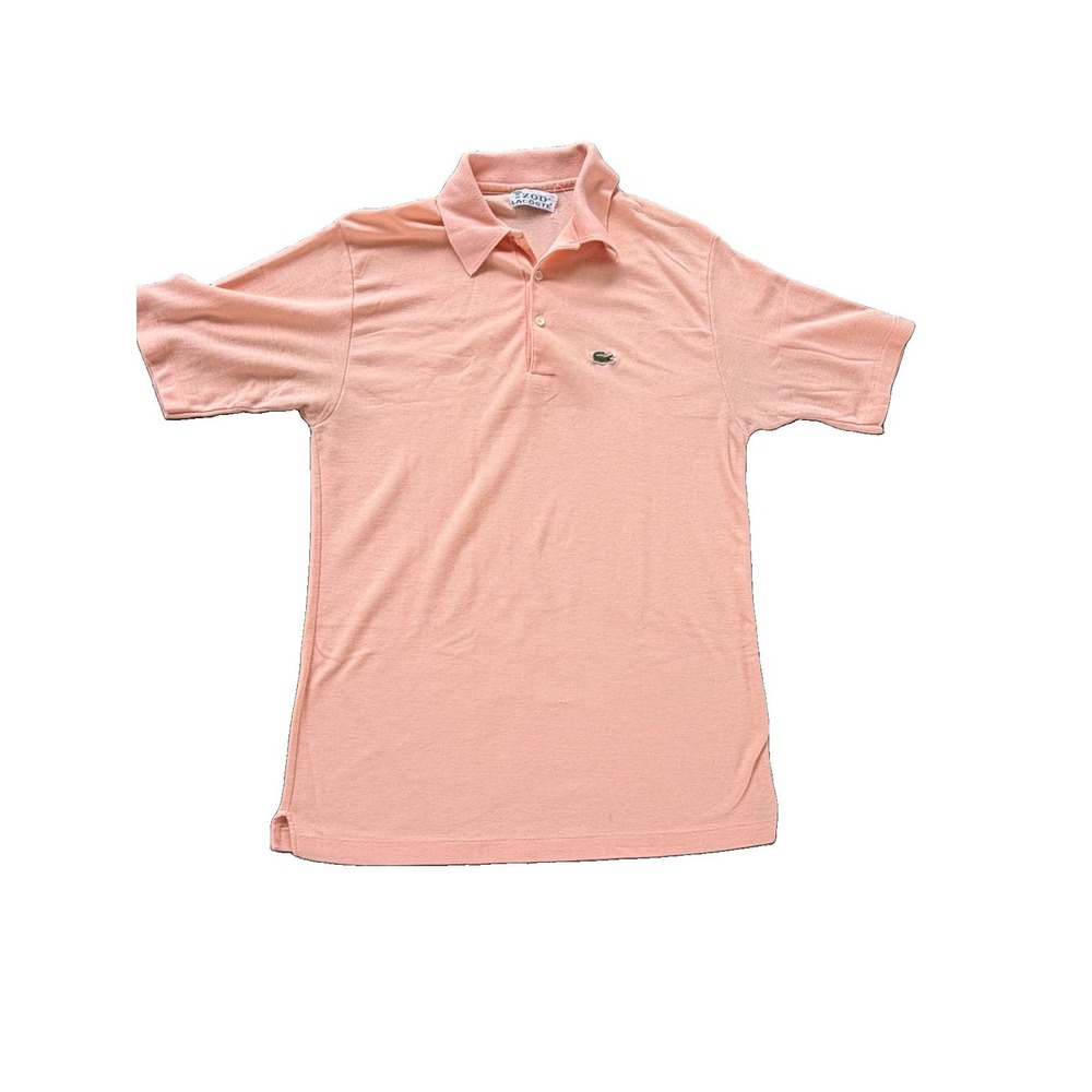 Vintage Izod Lacoste Polo Shirt Mens XLarge Peach Knit Alligator Logo Pique 80s